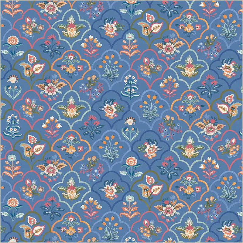 Tapestry Botanica Powder Blue Cotton 43/44 Fabric Per Yard