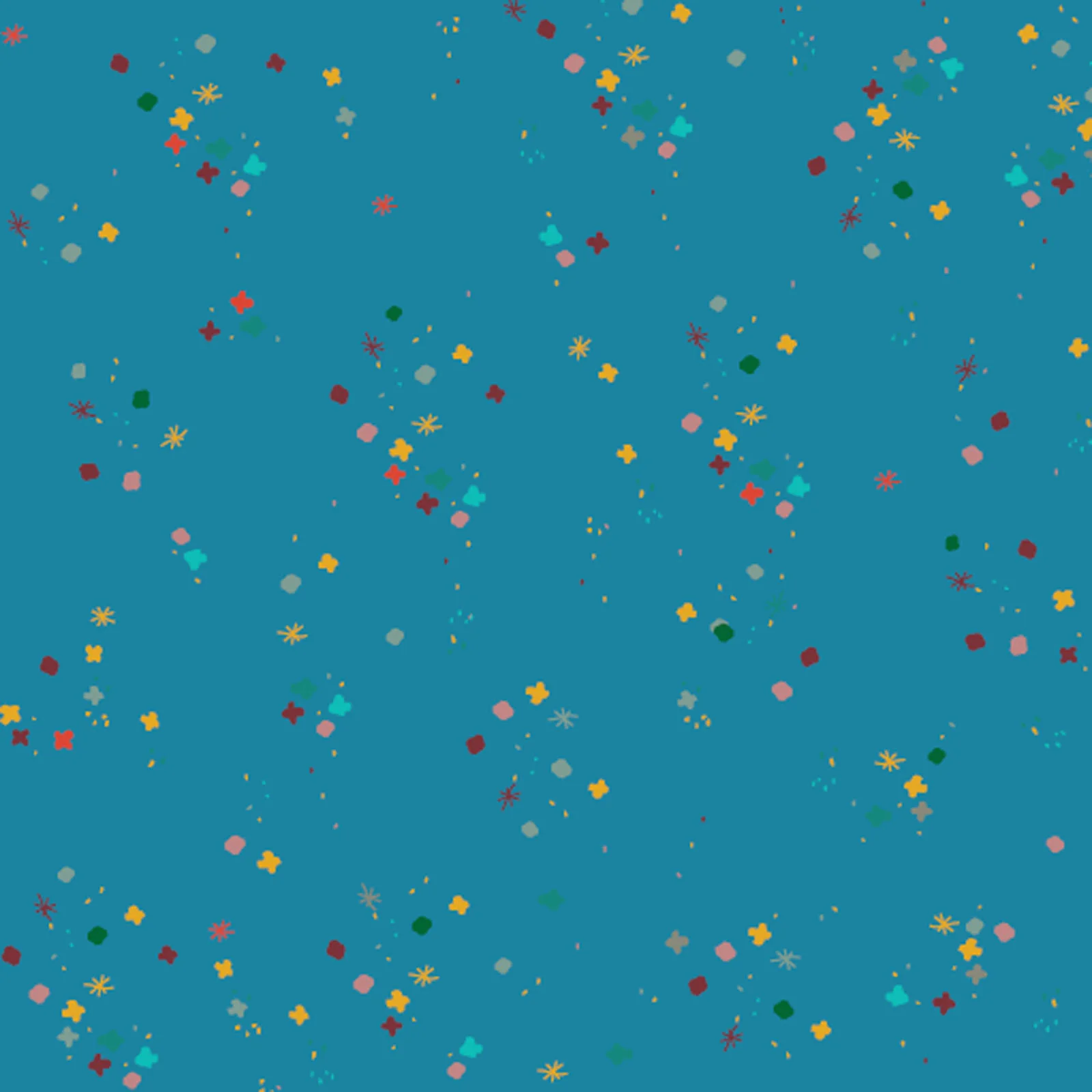 Teal Touch Mystery 43"/44" Cotton Fabric Per Yard