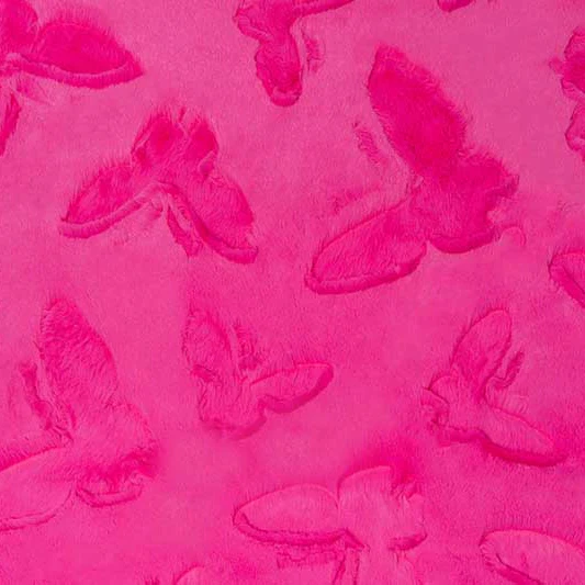 Luxe Cuddle Butterfly Think Pink 58" - 60" Fabric per yard - Image 2