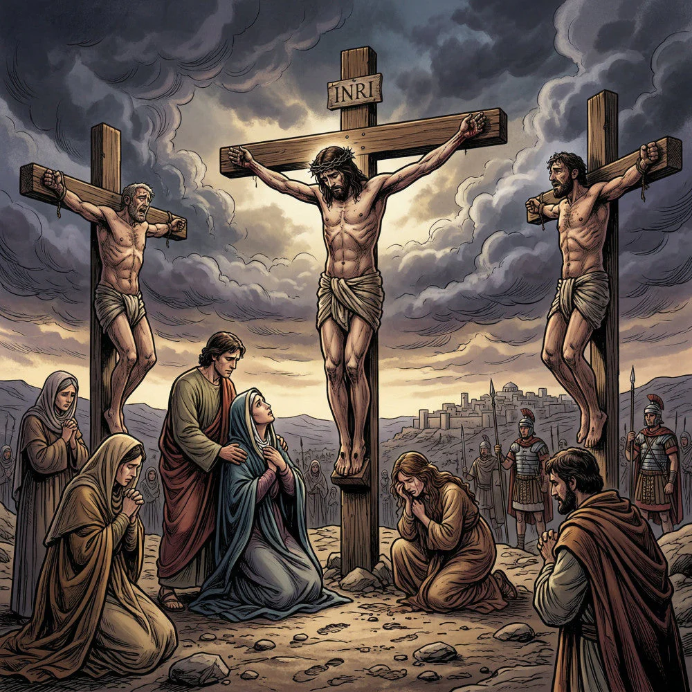 Three Crosses Fabric Panel 1