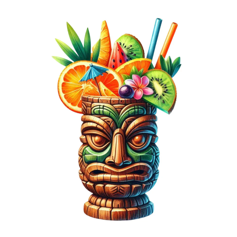 Tiki Cups Fabric Panel 6
