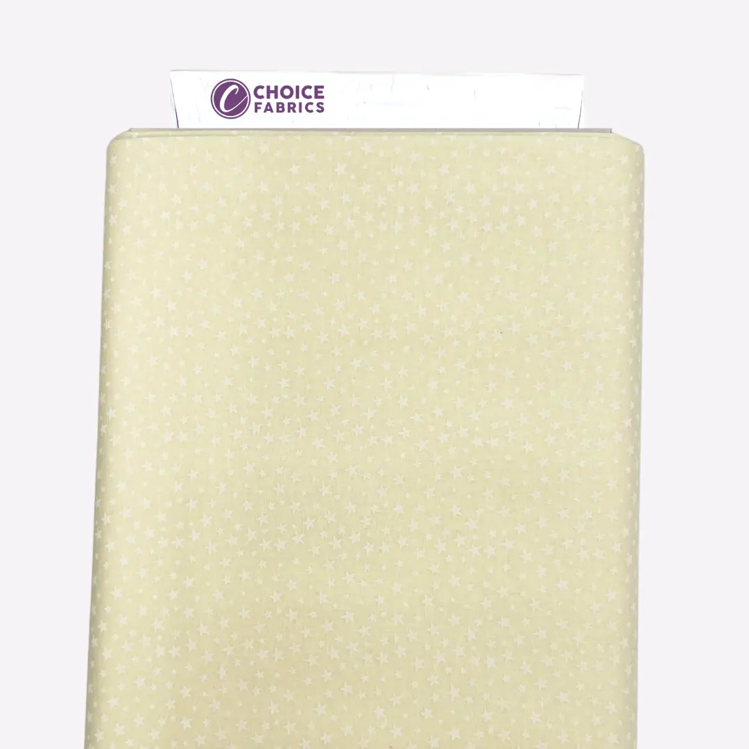 Tone on Tone 108" Supreme Backings - White on Cream - Stars Wideback Fabric Per Yard - Image 2