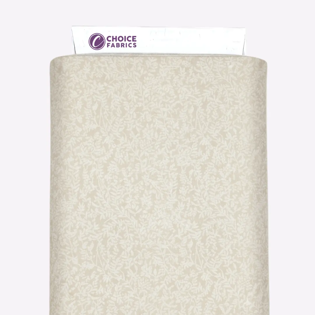 Tone on Tone 108" Supreme Backings - White on Cream - Vines Wideback Fabric Per Yard - Image 2
