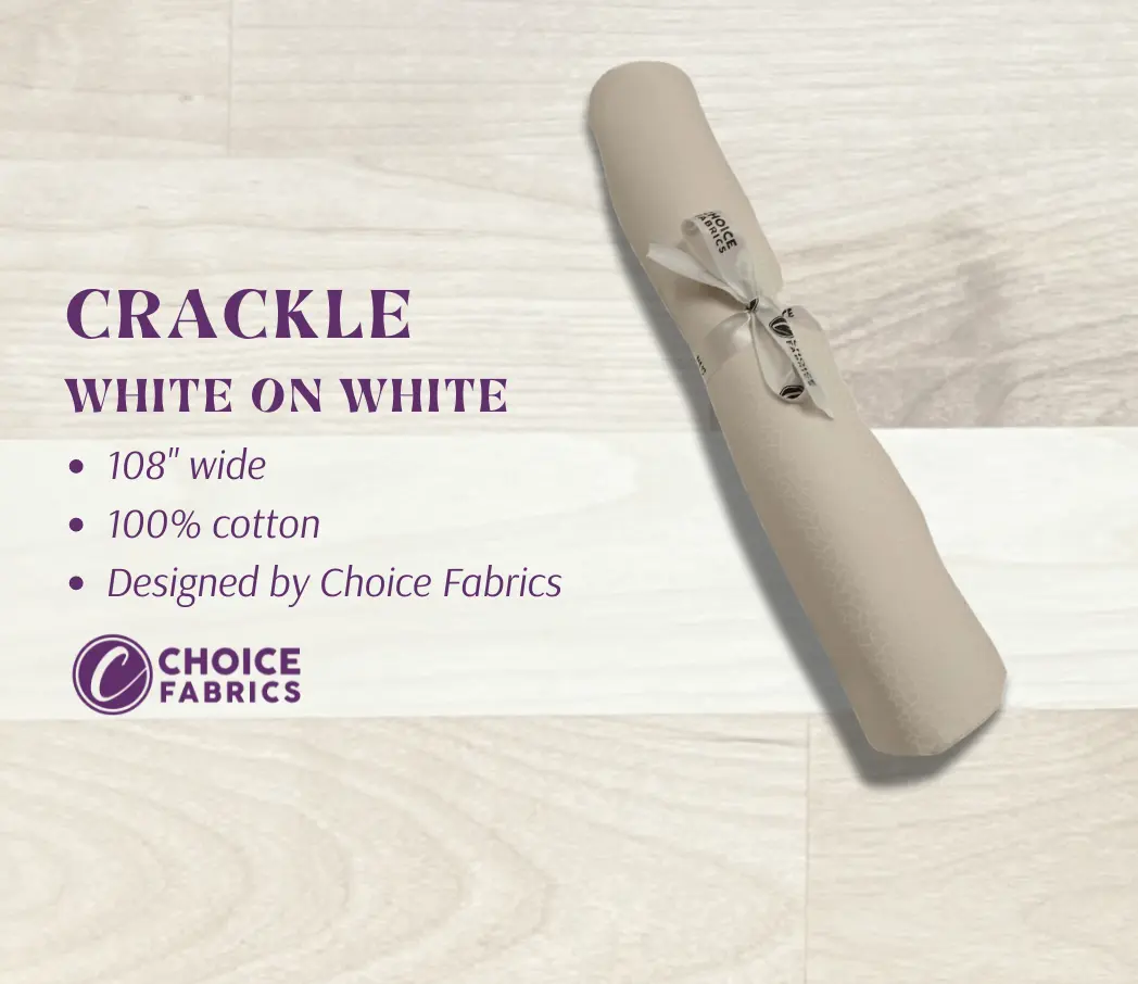Tone on Tone 108" Supreme Backings - White on White - Crackle Wideback Fabric Per Yard - Image 3