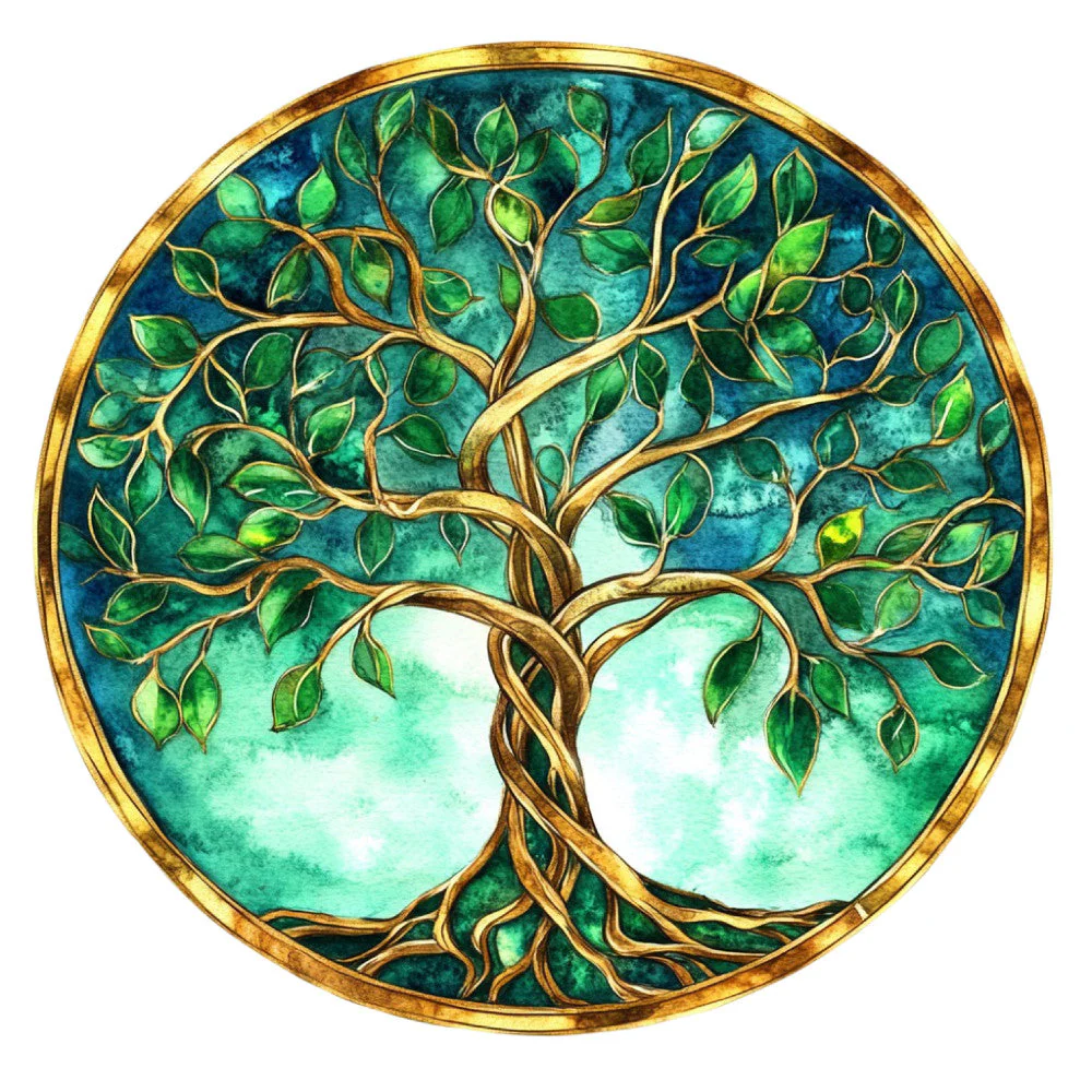 Tree of Life Stained Glass Fabric Panel 18
