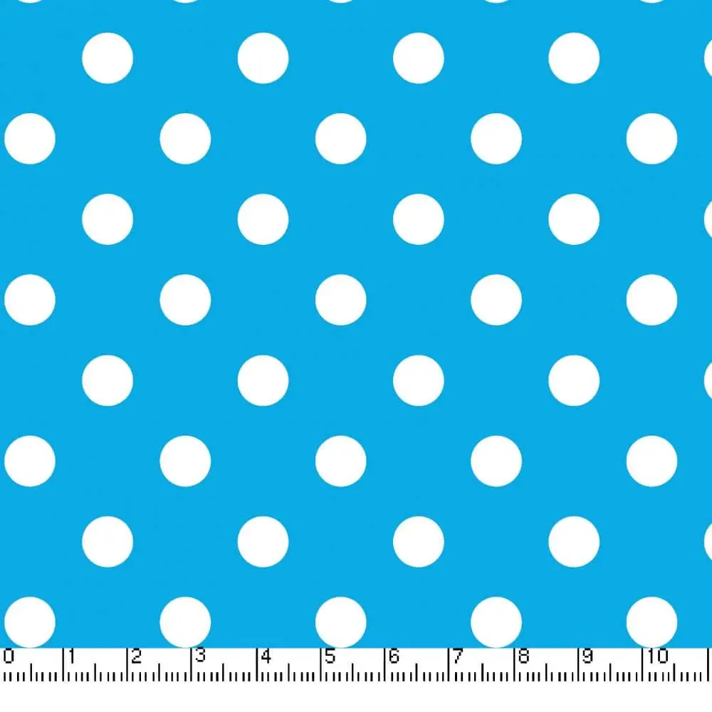 Turquoise Big Dots 45" wide Fabric per yard