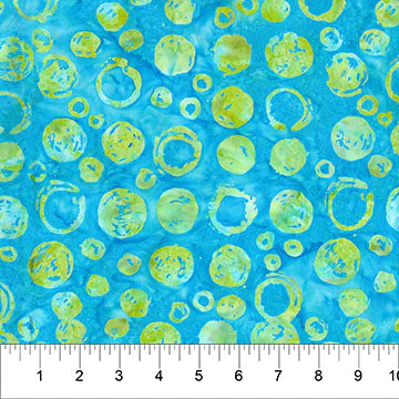 Turquoise Bubble Celebration Cotton 44/45 Fabric Per Yard