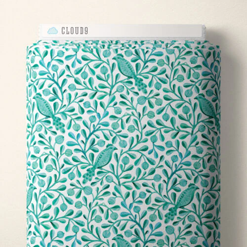 Turquoise Felipe Birds and Branches Cotton 44/45 Fabric Per Yard - Image 2