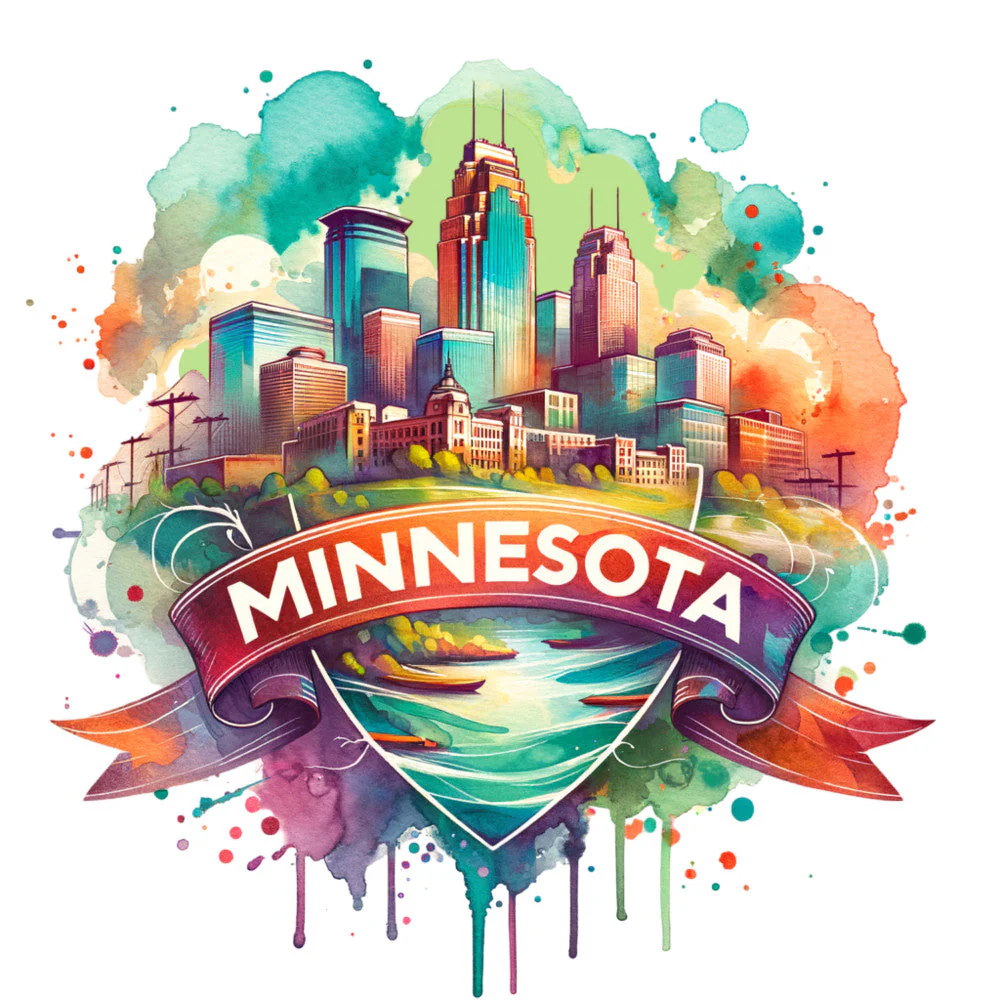 US States Retro Travel Fabric Panel 33