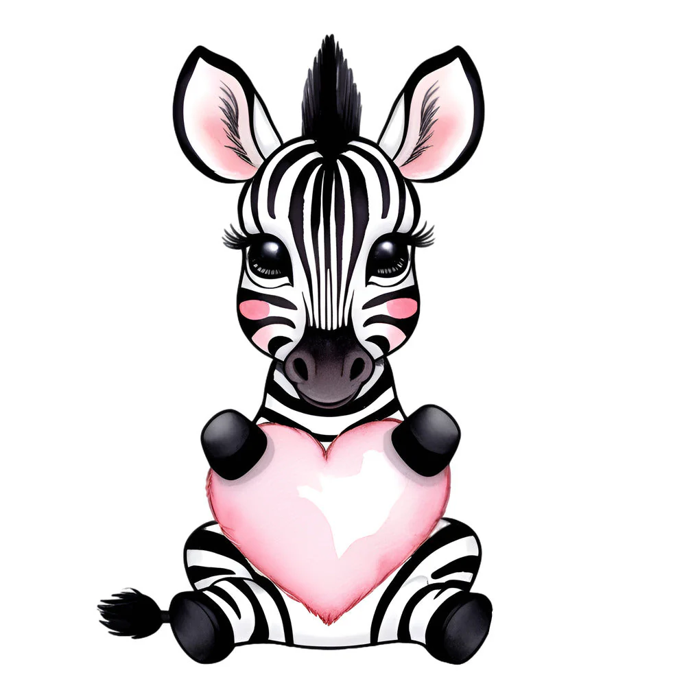 Valentine Tropical Zebra Fabric Panel