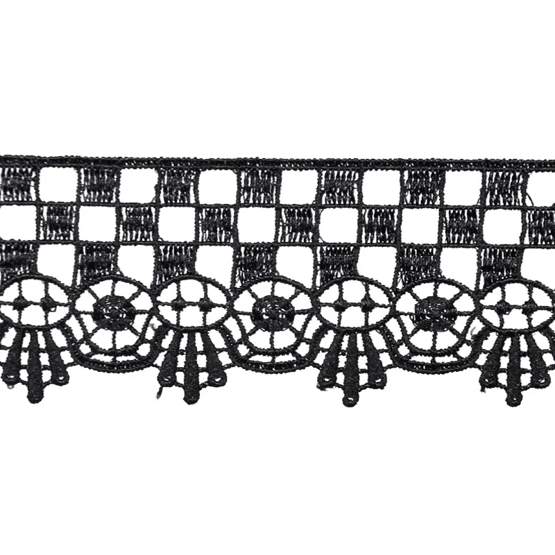 Venise Lace Trim, 2-inch X 5 Yard – Checkerboard & Scalloped Fan Border