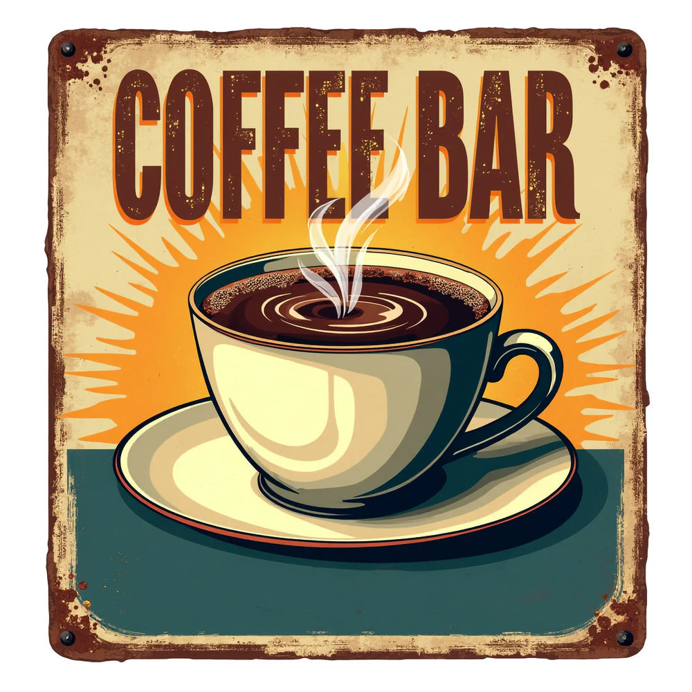 Vintage Coffee Signs Fabric Panel 10