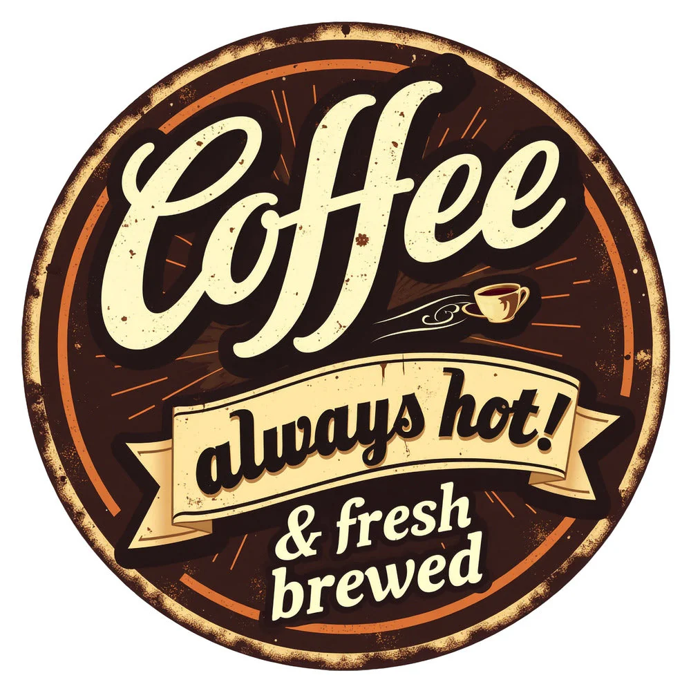 Vintage Coffee Signs Fabric Panel 17