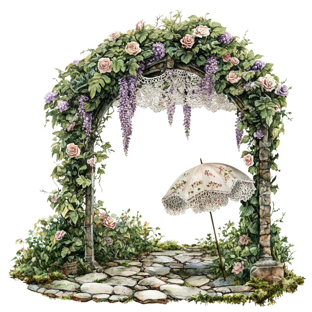 Vintage Garden Fabric Panel 1