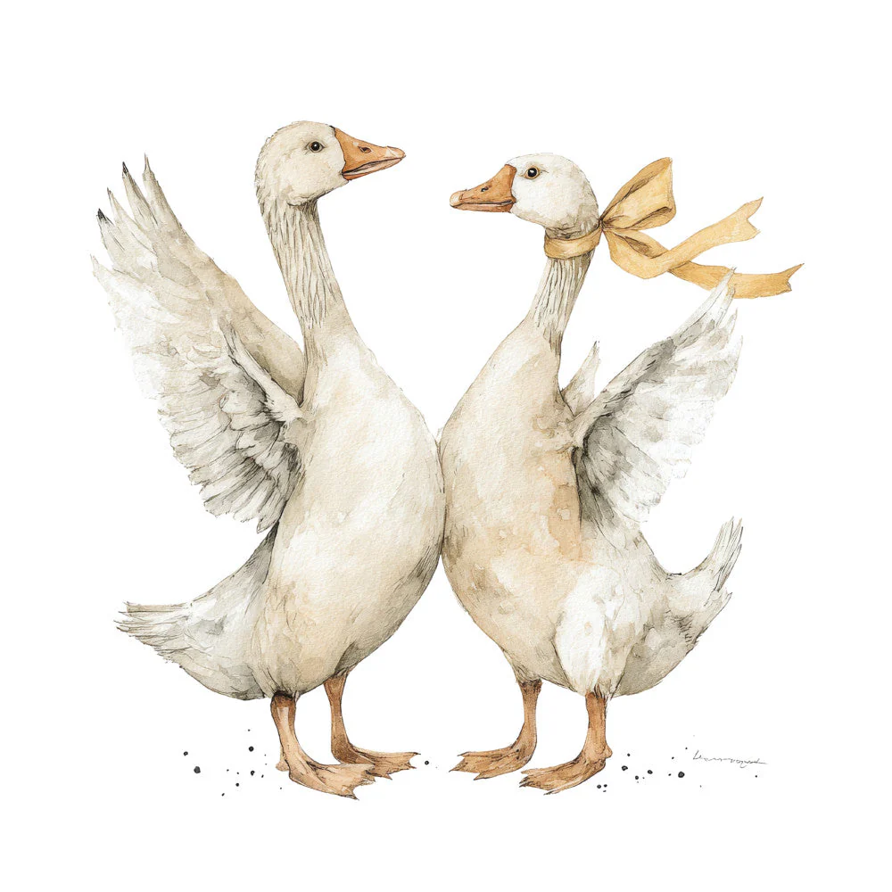 Vintage Silly Goose Fabric Panel 30