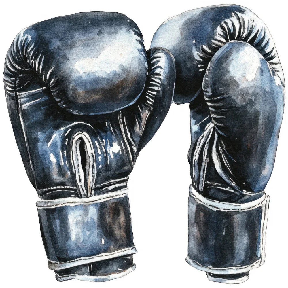 Watercolor Boxing Fabric Panel 20