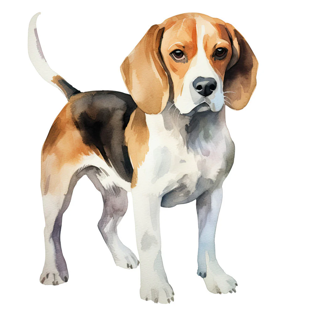 Watercolor Dogs Fabric Panel 2