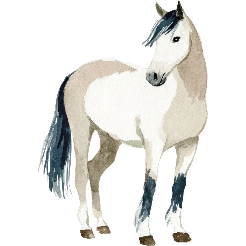 Watercolor Horses Fabric Panel 25