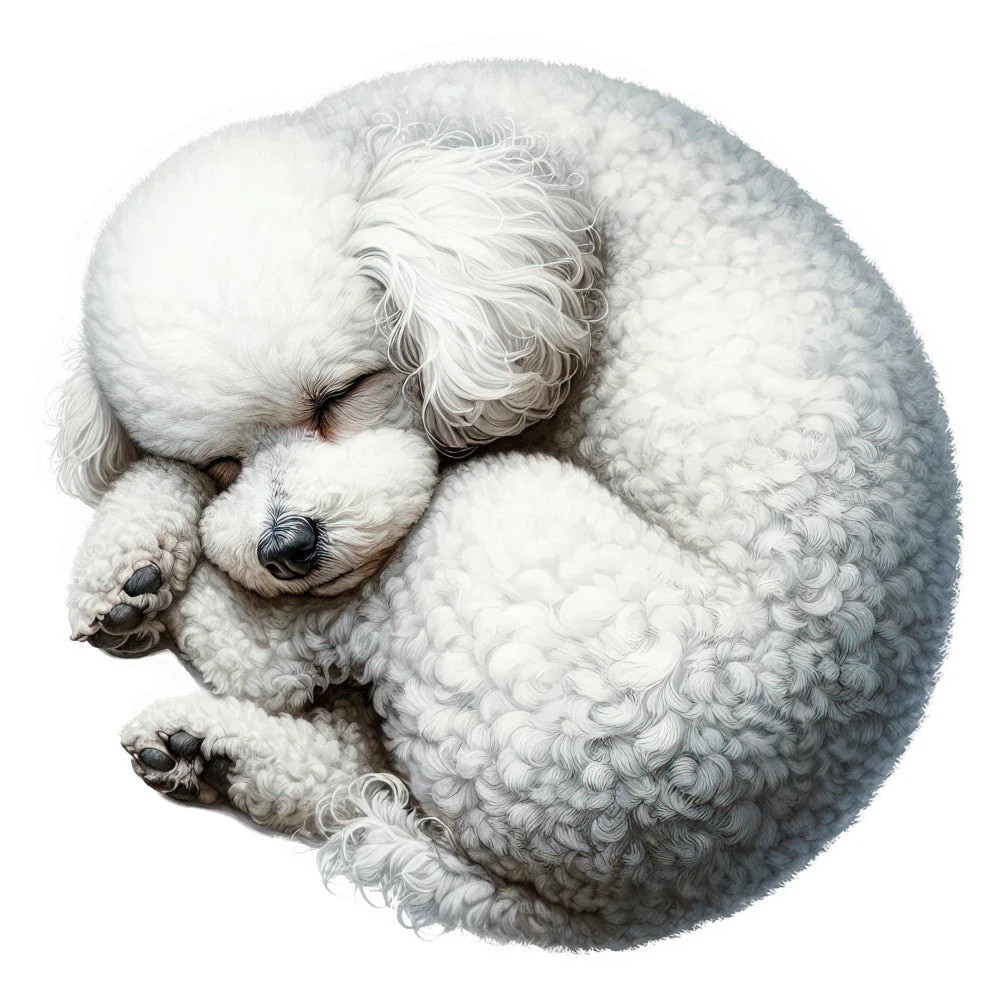 Watercolor Poodles Fabric Panel 12