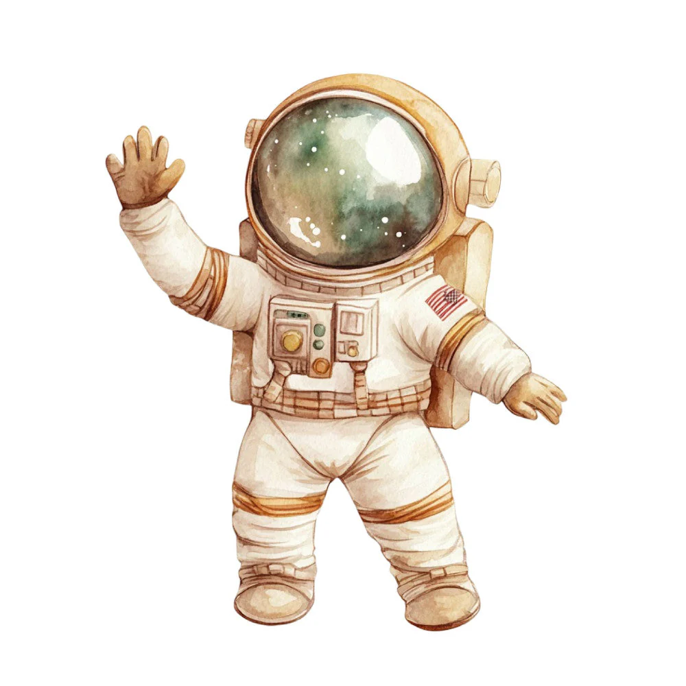 Watercolor Space Adventure Fabric Panel 26