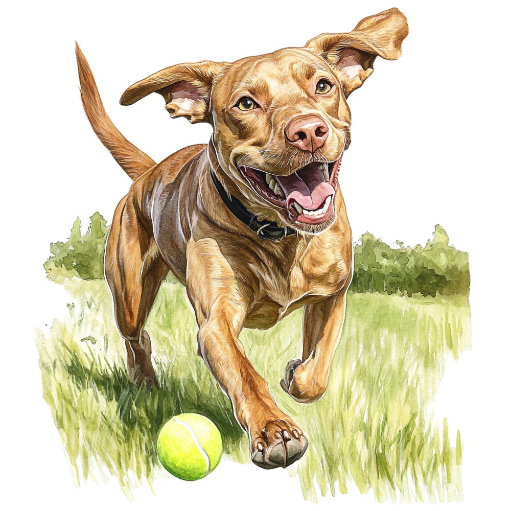 Watercolor Vizslas Fabric Panel 29