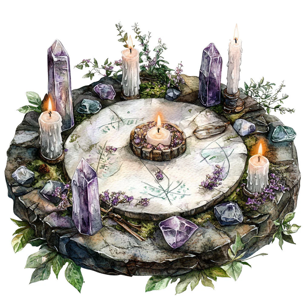 Watercolor Witch Fabric Panel 16