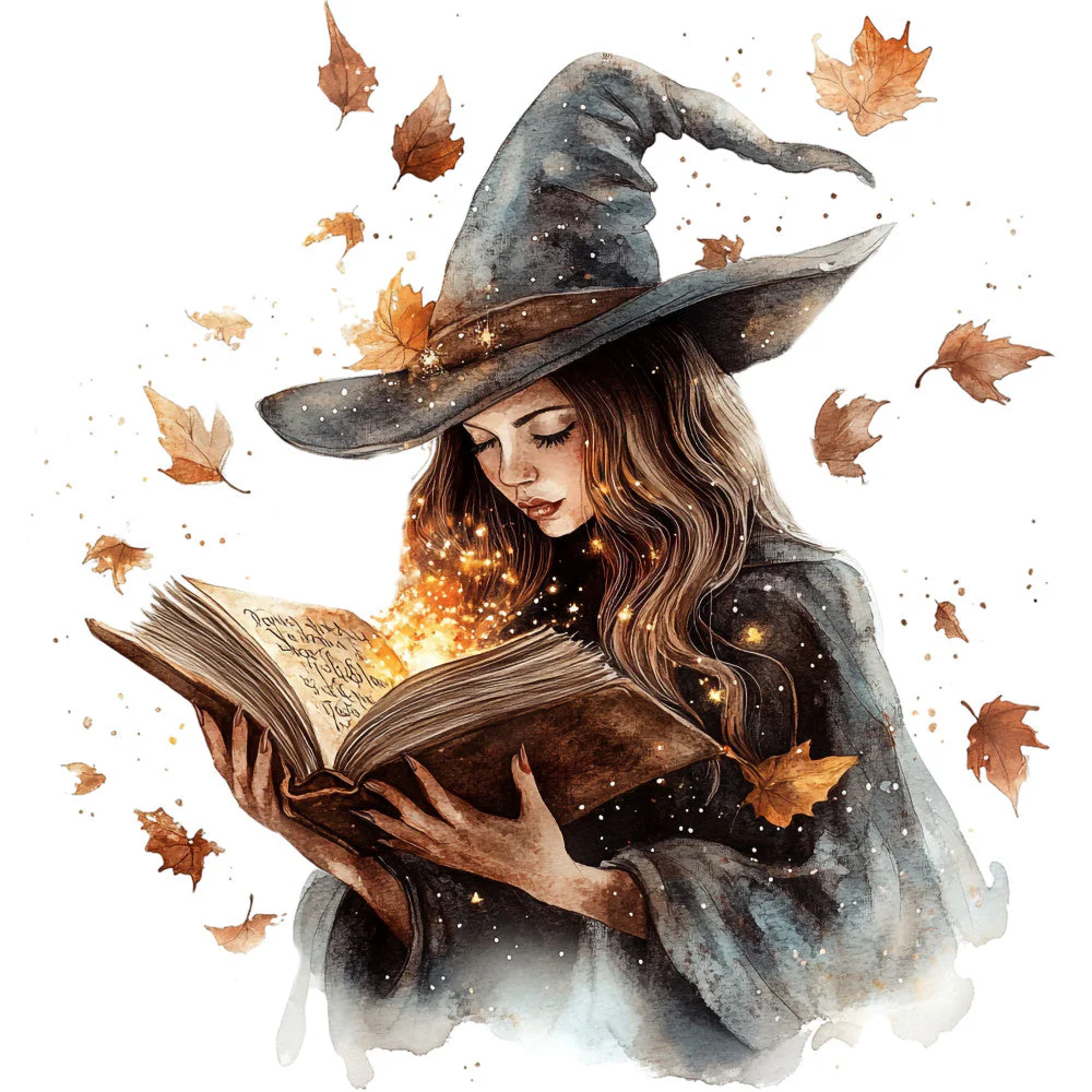 Watercolor Witch Fabric Panel 22