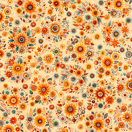 Wheat Fall Bouquets Harvest Hollow 44"/45" Cotton Fabric per yard