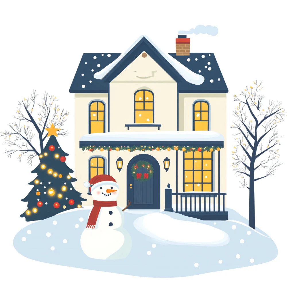 Whimsical Christmas House Fabric Panel 17