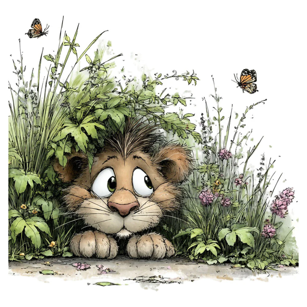 Whimsical Safari Animal Fabric Panel 28