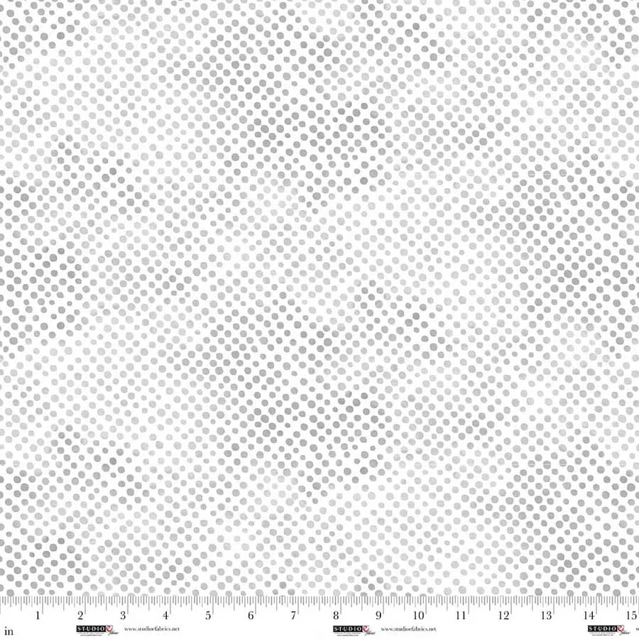 White Mini Hexies 44"/45" Cotton Fabric Per Yard