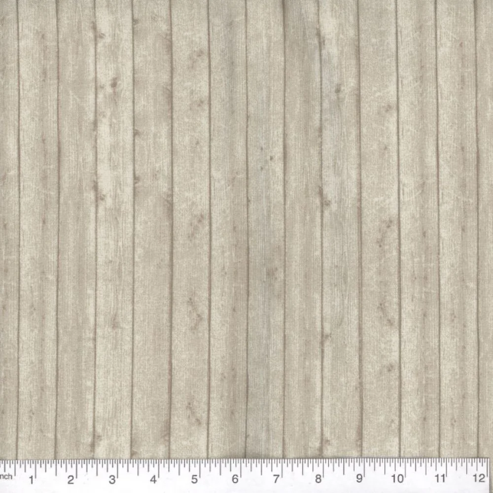 White Wash Wood Planks 45" wide Fabric per yard