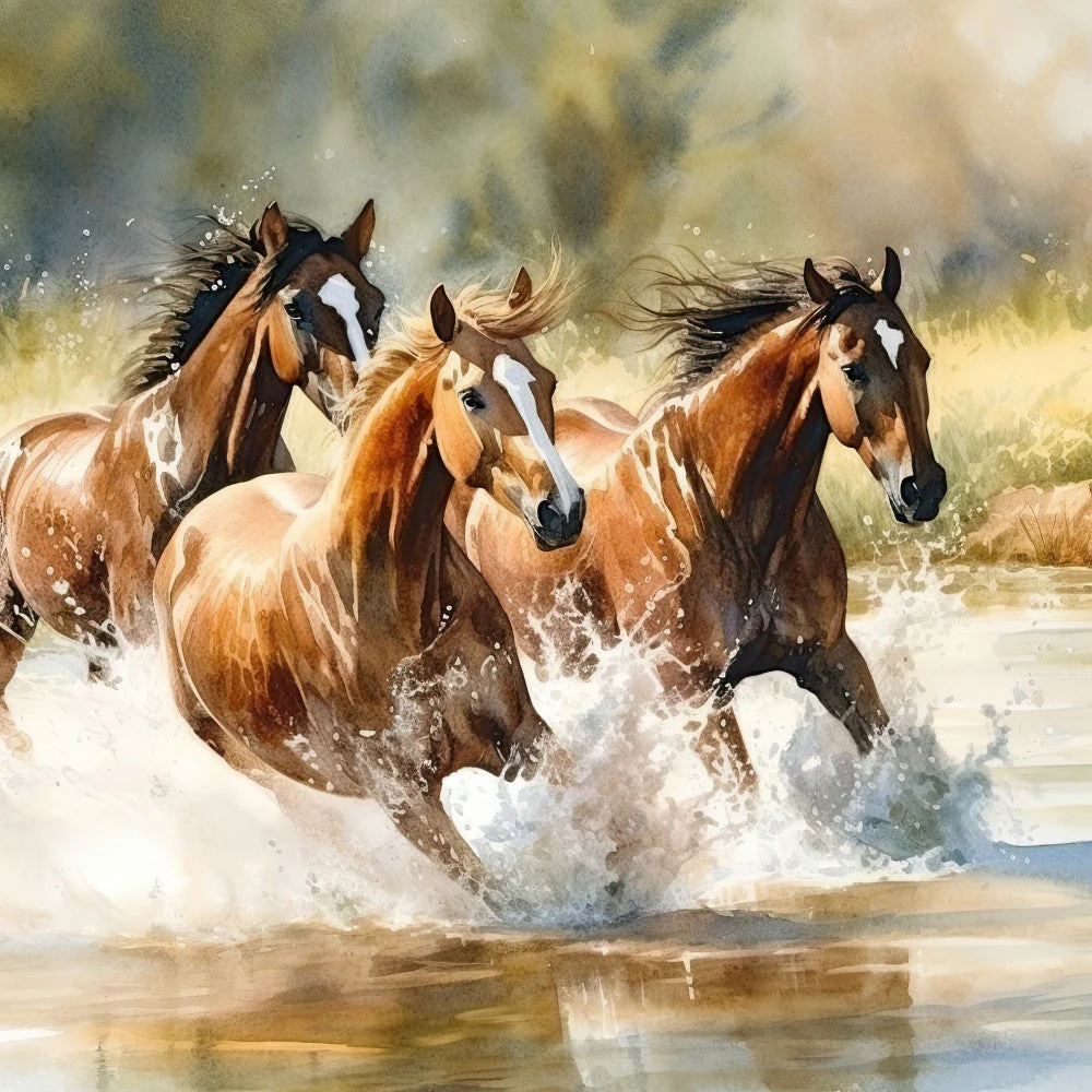 Wild Horses Fabric Panel 1