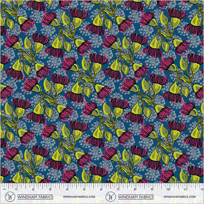 Winding Road Eucalyptus Teal Cotton 44"/45" Fabric Per Yard