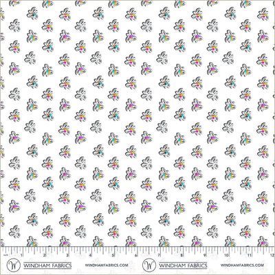 Winding Road Pinwheel White Grey Cotton 44"/45" Fabric Per Yard