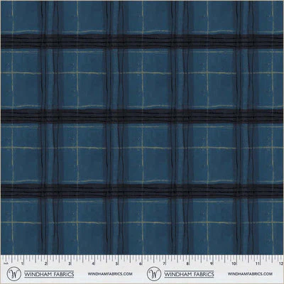 Window Pane Plaid NightSky Cotton 43/44 Fabric Per Yard