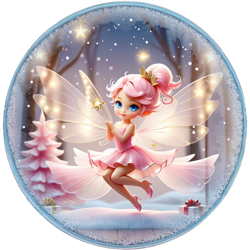Winter Fairy Ornament Fabric Panel 25