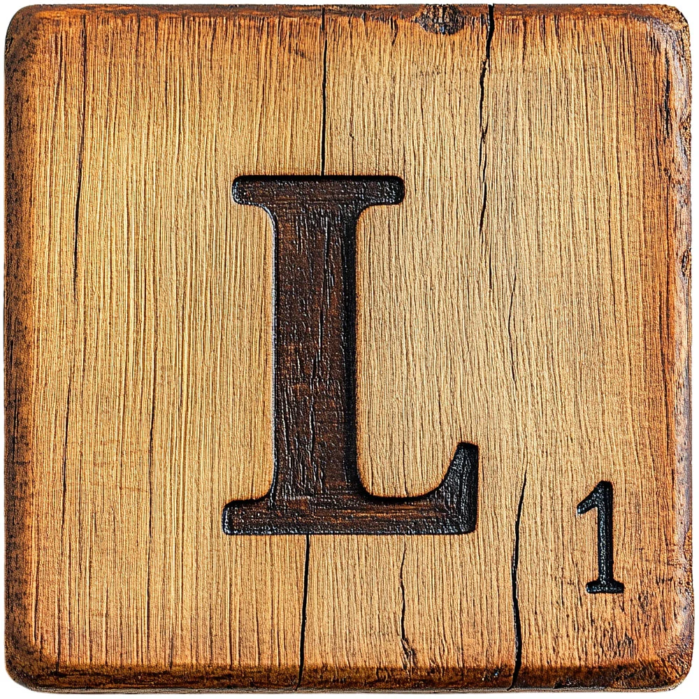 Wood Letter L Blocks Fabric Panel