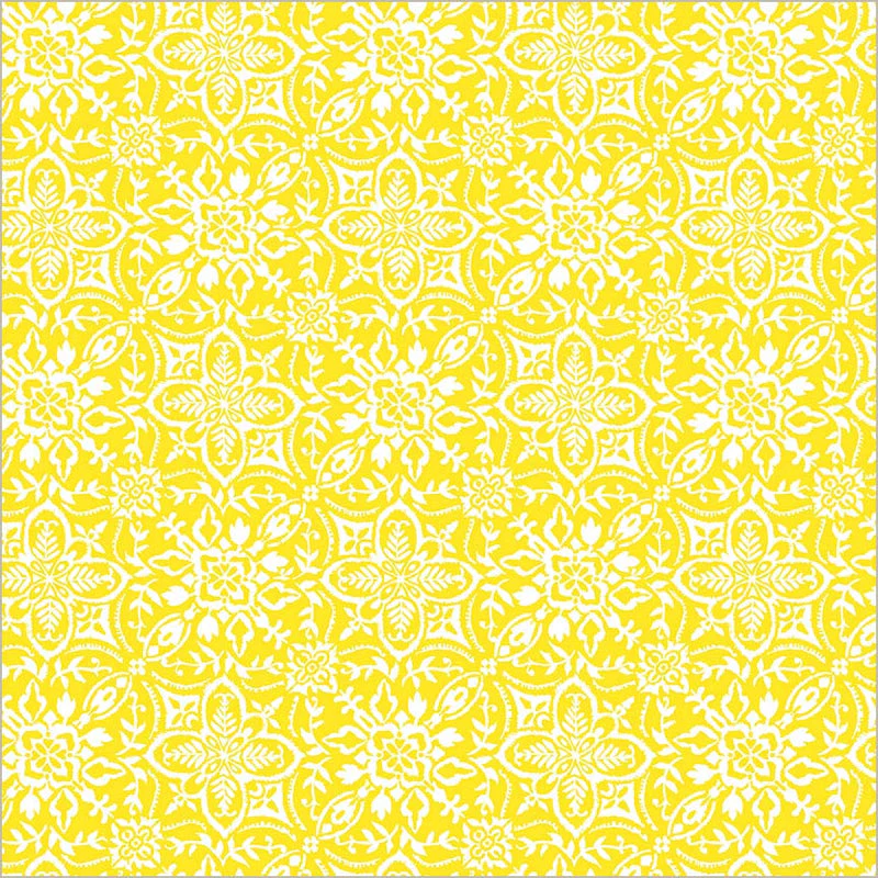 Yellow Verona Tiling Cotton 44/45 Fabric Per Yard