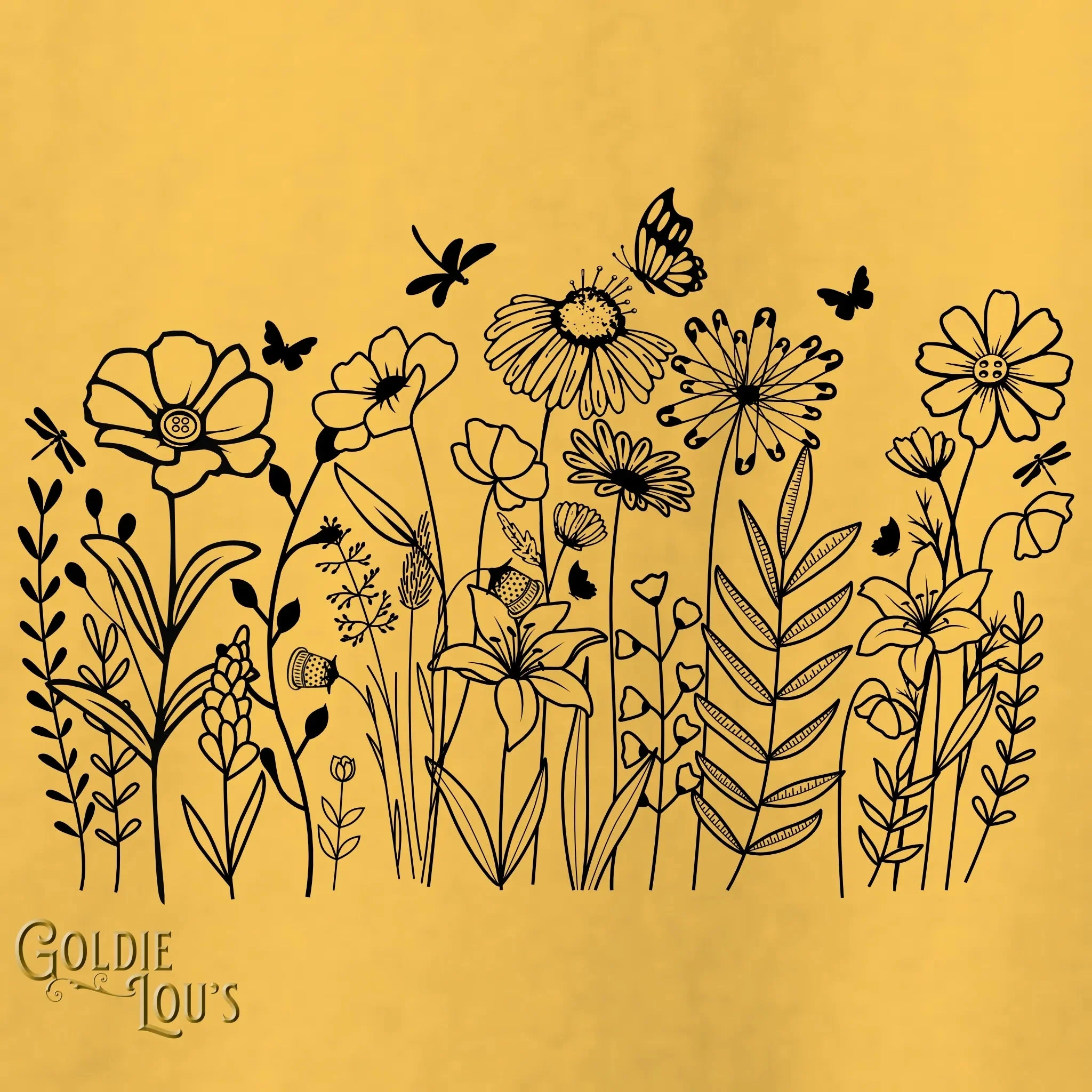 Yellow Wildflower Notions Quilting T-shirt - Image 2
